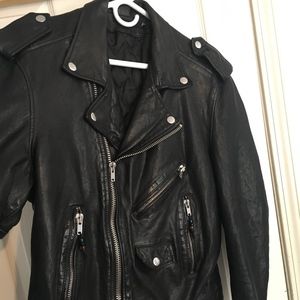 Blk Dnm mens leather jacket large